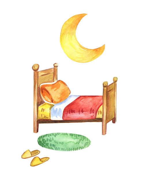 国际睡眠日。睡觉的人的水彩画插图。人睡觉。的梦想。睡觉前数羊。月球。晚上的时间。床上。孩子睡在茧里。图片下载