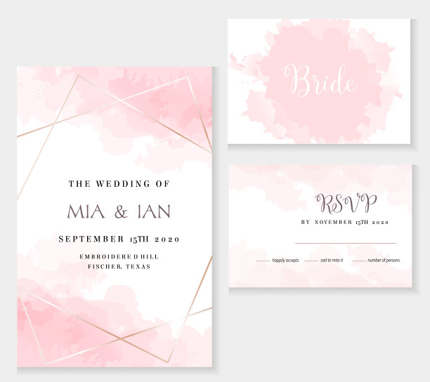 时尚的灰粉色和金色几何矢量设计卡。图片下载