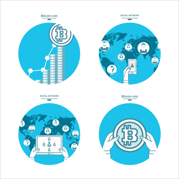 社交网络。的概念。平面设计插图的网站信息图设计。在线比特币支付概念。图片下载