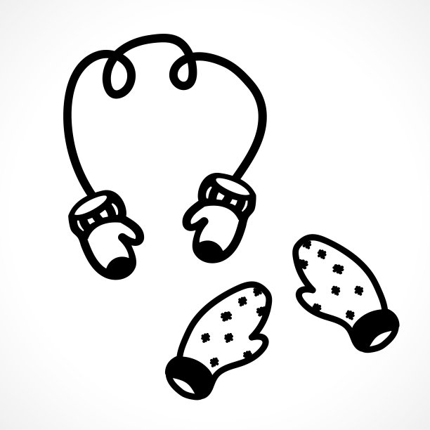 冬衣。编织帽子、围巾和手套。涂鸦。日本棋牌。收集圣诞服装。图片下载