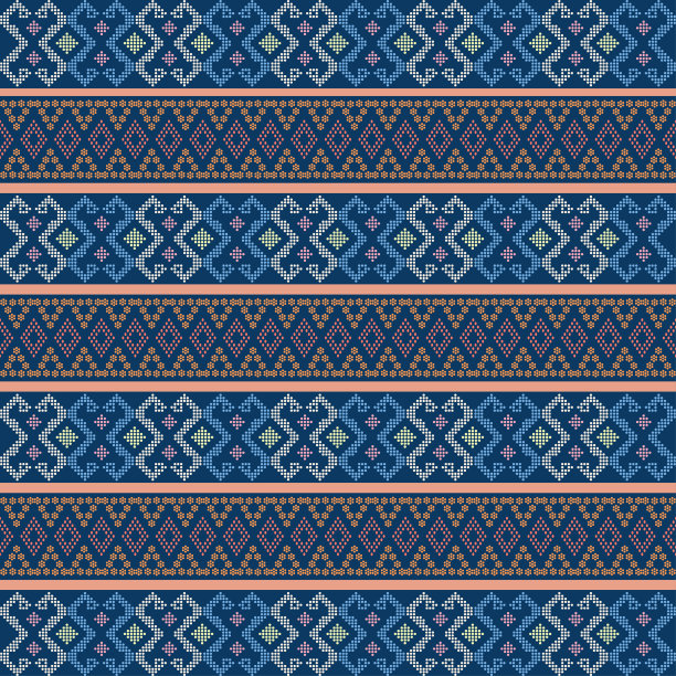巴塔克民族无缝图案与motif ulos。创意设计布料图案。部落民族纹饰无缝图案。五彩缤纷的矢量插图。纺织的民族母题图片下载
