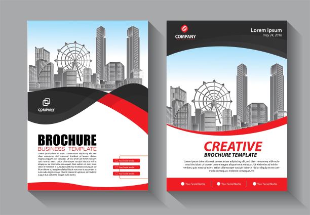 宣传册设计，涵盖现代布局，年度报告，海报，传单A4彩色三角形，几何形状的科技，科学，市场与灯光背景图片下载