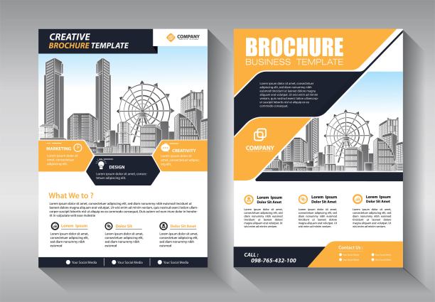 宣传册设计，涵盖现代布局，年度报告，海报，传单A4彩色三角形，几何形状的科技，科学，市场与灯光背景图片下载