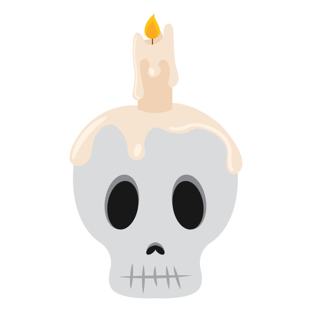 骷髅上的蜡烛图片下载