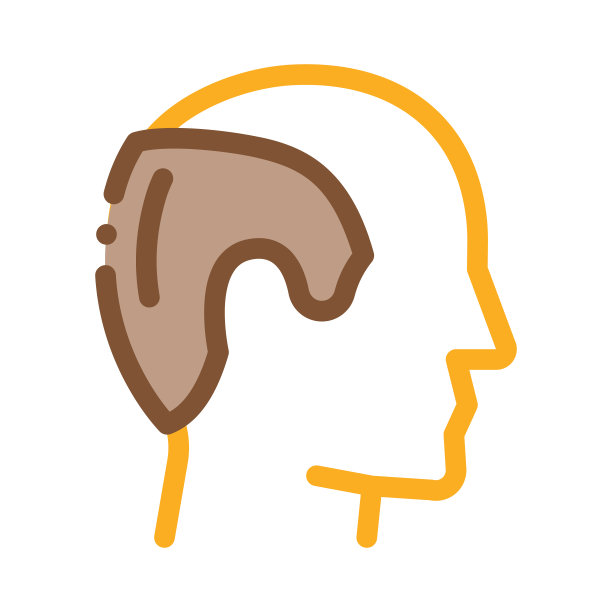 男人脱发图标矢量轮廓插图图片下载