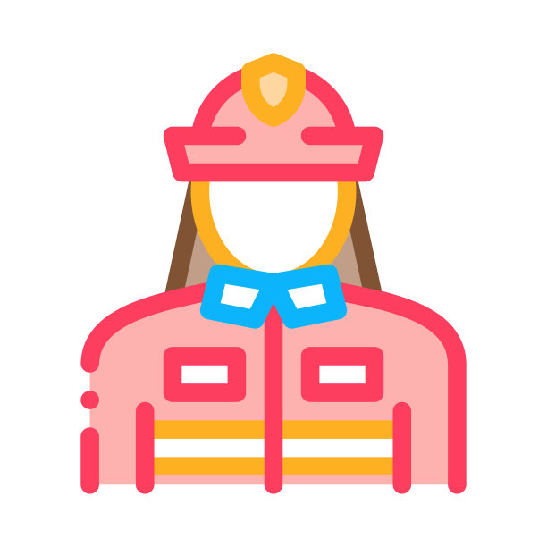 消防员剪影图标轮廓插图图片下载