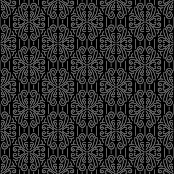 的背景图片。复古和复古风格。模板为您设计，壁纸纹理。无缝模式。颜色:黑色、灰色。矢量图图片下载