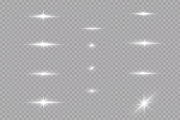 矢量透明阳光特殊镜头光晕光效果。阳光闪烁着光芒和聚光灯图片下载