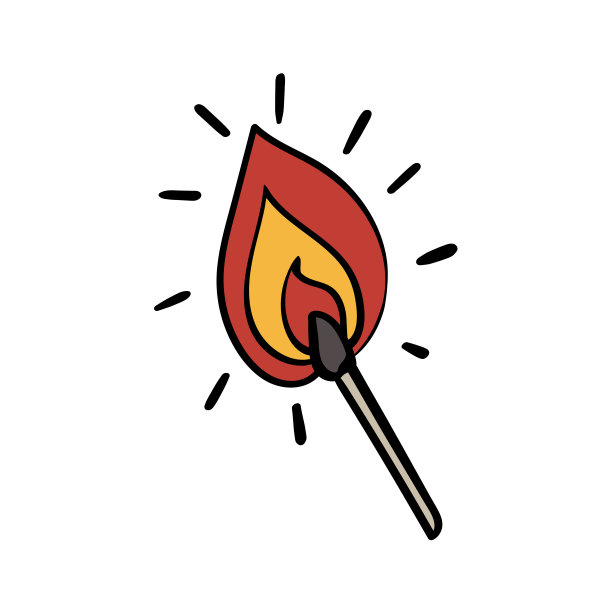 火的危险。匹配用火。矢量图图片下载