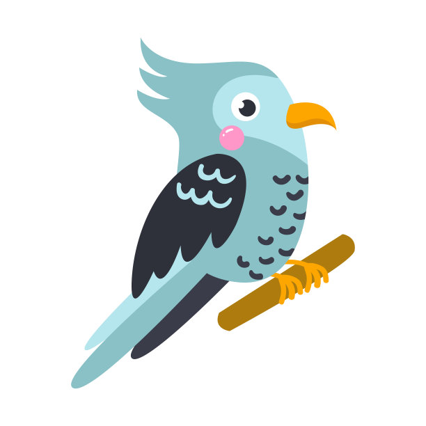 矢量可爱的非洲动物。鹦鹉。图片下载