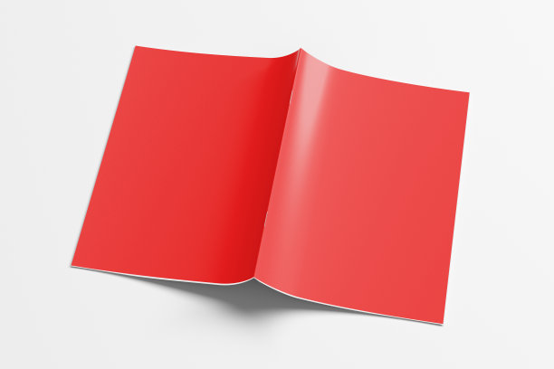 小册子或小册子封面模拟。小册子是开放的，上下颠倒的。图片下载