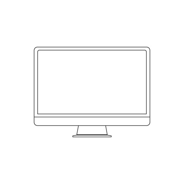 监控线图标。显示轮廓描边矢量插图图片下载