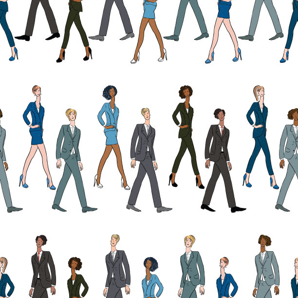 西装革履的年轻人的无缝模式图片下载