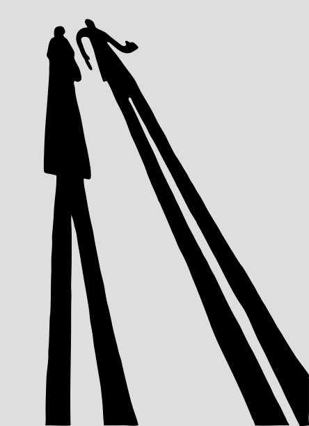 一对夫妇在街道人行道上剪影的矢量图像图片下载