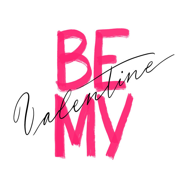 手写“做我的情人”作为贺卡。情人节快乐的明信片。打印的书法。矢量图图片下载