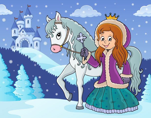 冬季公主与马的形象2图片下载