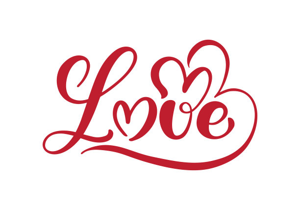 爱手写字手工书法字。心形矢量印刷覆盖浪漫照片卡，派对邀请，情人节，母亲节或婚礼图片下载