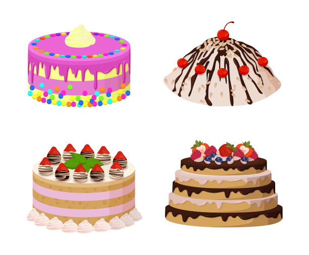 甜面包收藏海报矢量插图图片下载