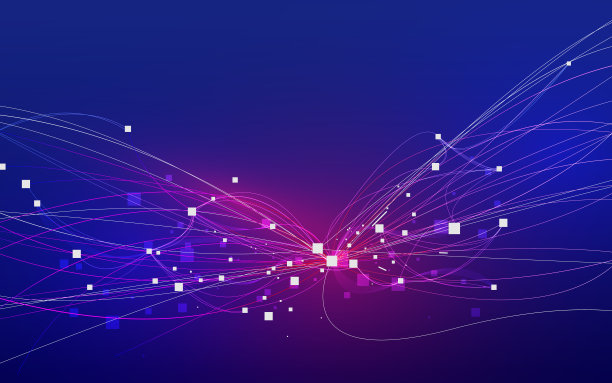 量子计算、深度学习人工智能、信号加密、大数据算法可视化素材图片