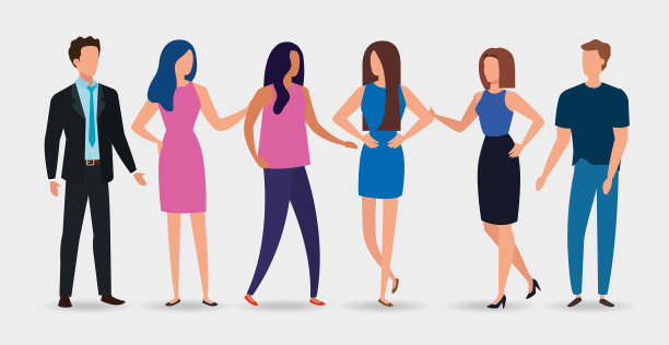 一群商务人士优雅的化身角色图片下载