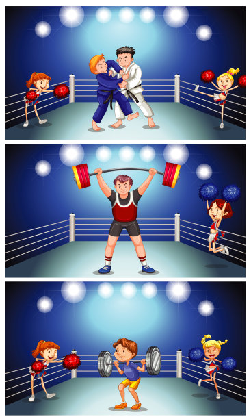 人们在拳击场上打斗的场景图片下载