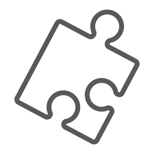 拼图线条图标：商业和拼图，解决方案标志，矢量图形，白色背景上的线性图案，EPS 10图片下载