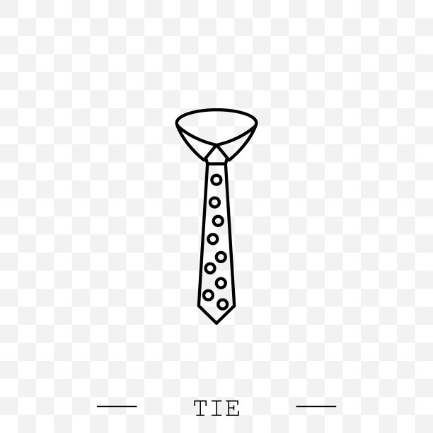 领带图标线，白色背景上的线性矢量图 Eps 10。流行的领带图标。 网站设计、logo、app、UI的领带符号。矢量图，EPS 10。黑色图片下载