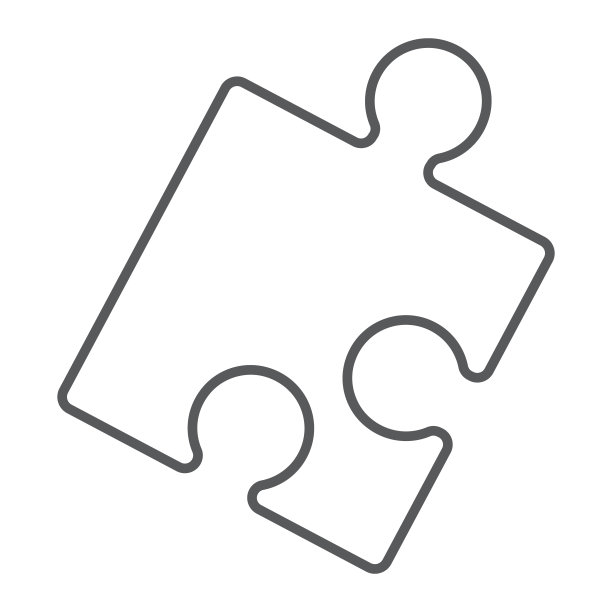 拼图细线图标，商业和拼图，解决方案标志，矢量图形，白色背景上的线性图案，eps 10图片下载