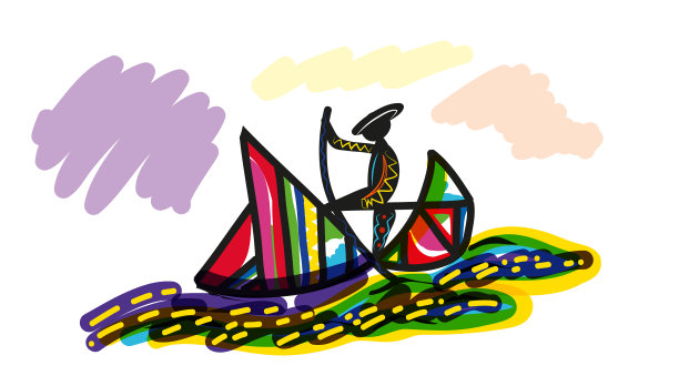 贡多拉上的抽象插图图片下载