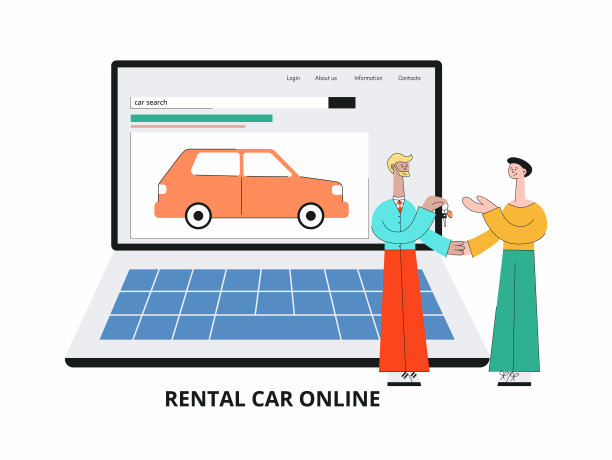 汽车搜索网站-卡通销售员给客户车钥匙图片下载