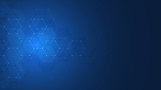 具有抽象技术或医学背景的六角形图案。医疗保健技术、创新医学、健康、科学和研究的概念和理念。图片下载