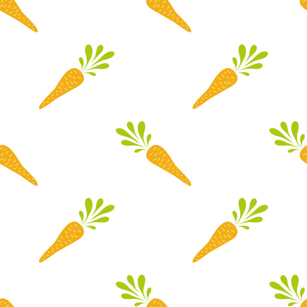 胡萝卜无缝模式。手绘蔬菜纹理平胡萝卜白设计。素食主义者设计向量素材图片