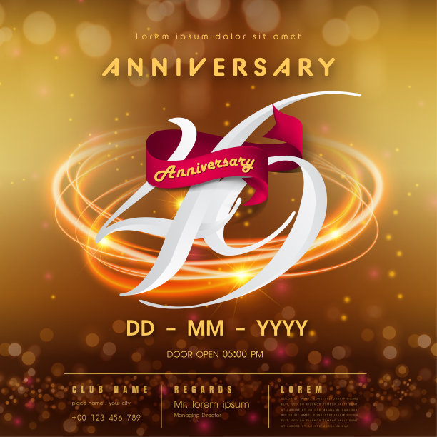 49周年纪念标志模板上的金色抽象未来主义空间背景。第49届现代科技设计以高科技网络数字技术概念设计元素庆祝数字。图片下载