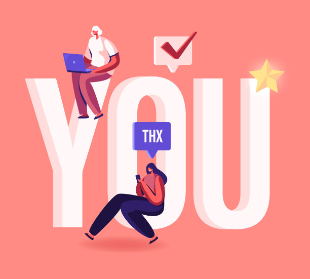 谢谢你的概念。感恩的博主或媒体人感谢互联网社交网络中的追随者。移动通信技术海报横幅传单小册子。卡通平面矢量插图图片下载