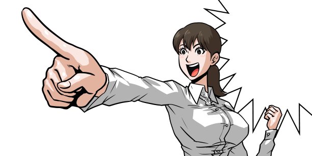 女商人高兴地指指点点图片下载