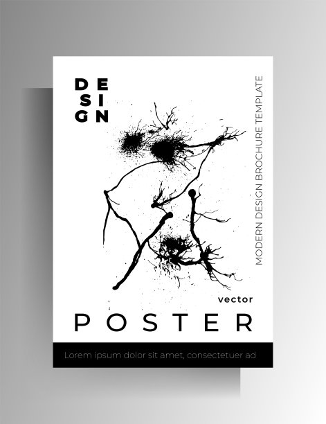 单色设计的封面，海报，传单图片下载