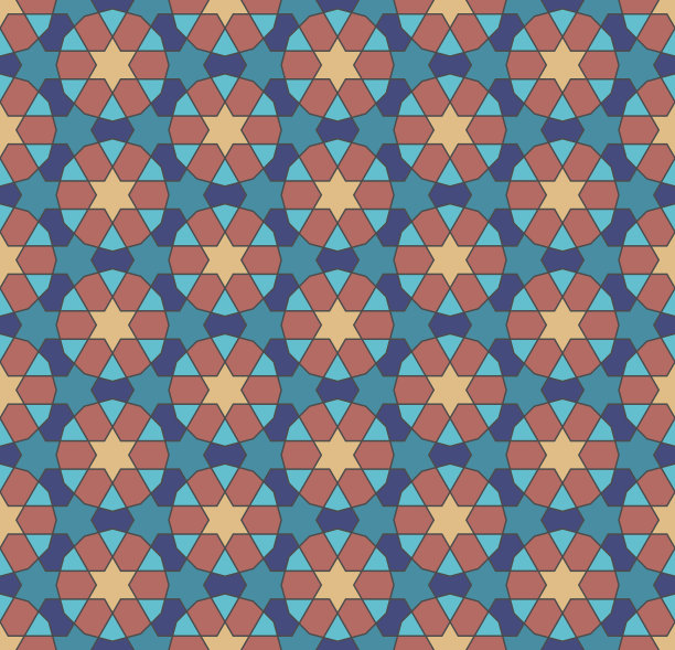 无缝阿拉伯几何装饰的颜色。彩色数字。图片下载