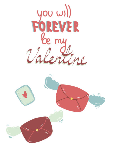 情人节贺卡，海报。可爱的手绘元素，涂鸦。完美的情人节，贴纸，生日，保存日期邀请图片下载