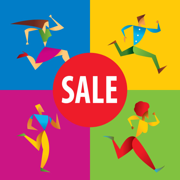 《跑得快的人》，马拉松运动员横幅(矢量艺术)图片下载