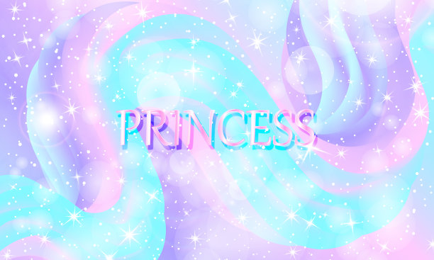 公主的背景。美人鱼彩虹。向量图片下载