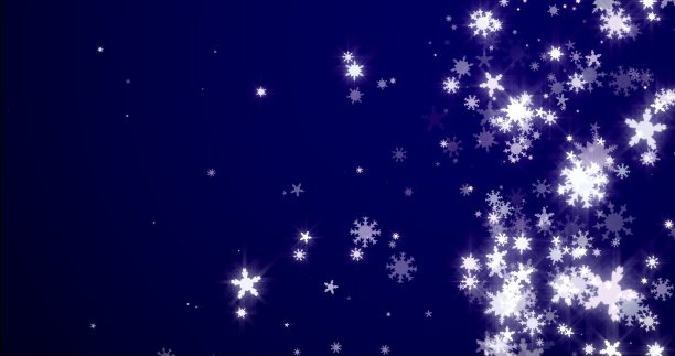 圣诞蓝色背景与雪花-飘落的雪3D渲染图片下载