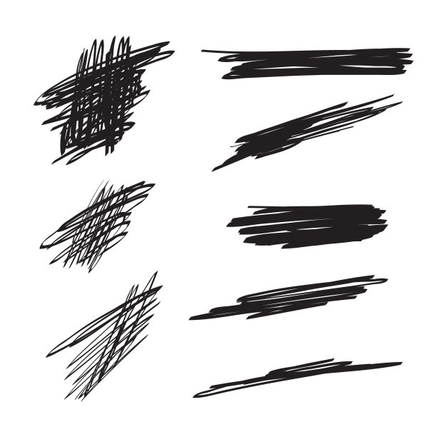 涂鸦笔画集，矢量标志设计元素的演示，模板等。图片下载