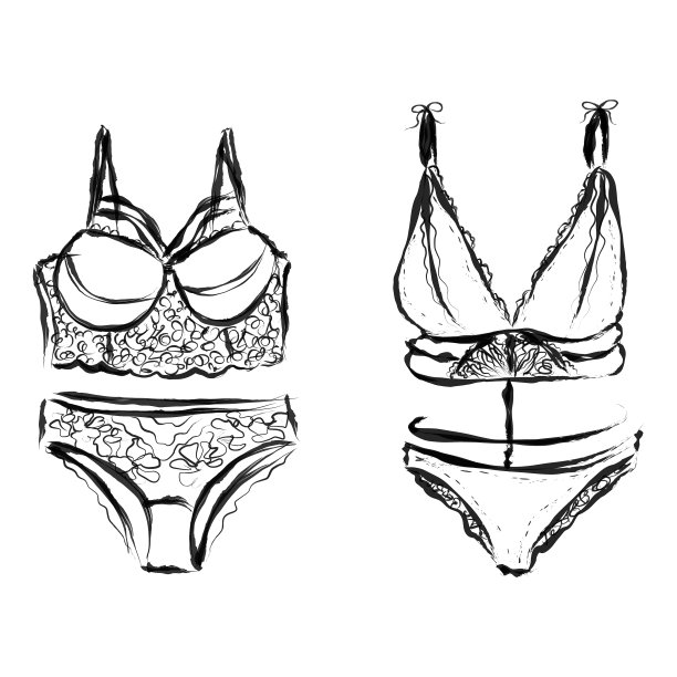 一套内衣元素。图片下载