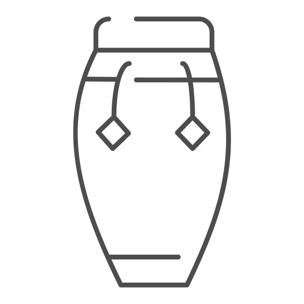 康加细线图标。鼓矢量插图孤立在白色。音乐打击乐器轮廓风格设计，设计为网页和应用程序。Eps 10。图片下载