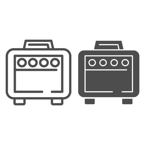 放大器线和字形图标。声音放大器矢量图隔离在白色。音乐放大器轮廓风格设计，专为网页和应用程序。Eps 10。图片下载