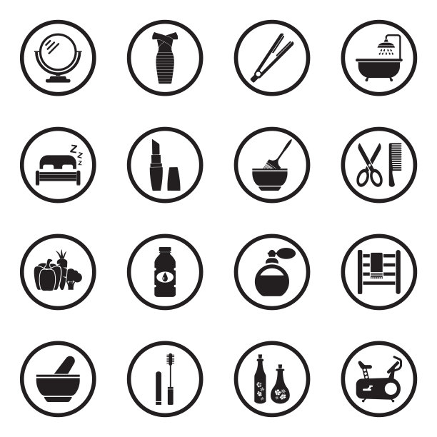 美图标。圆形的黑色平面设计。矢量插图。图片下载