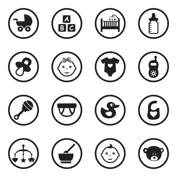 小图标。圆形的黑色平面设计。矢量插图。图片下载