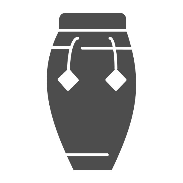 康茄舞坚实的图标。鼓矢量插图孤立在白色。音乐打击乐器字形风格设计，设计为网页和应用程序。Eps 10。图片下载