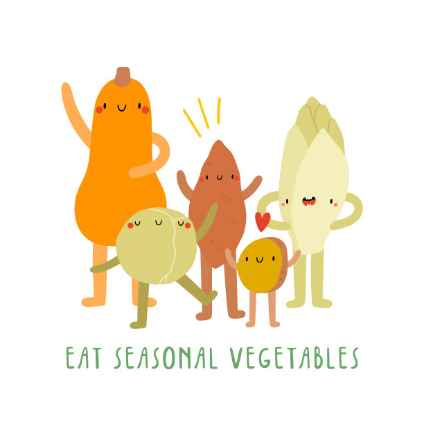 白色背景上的蔬菜笑脸卡通人物。图片下载