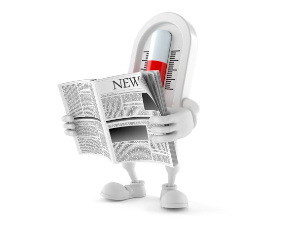 温度计字符阅读报纸图片下载